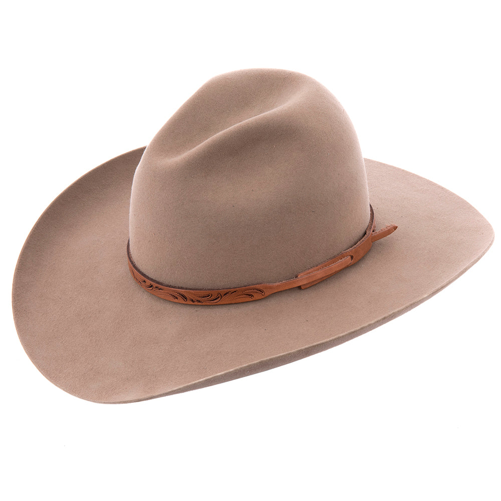 ANTIQUE BROWN SLINGSHOT CARVED HAT BAND