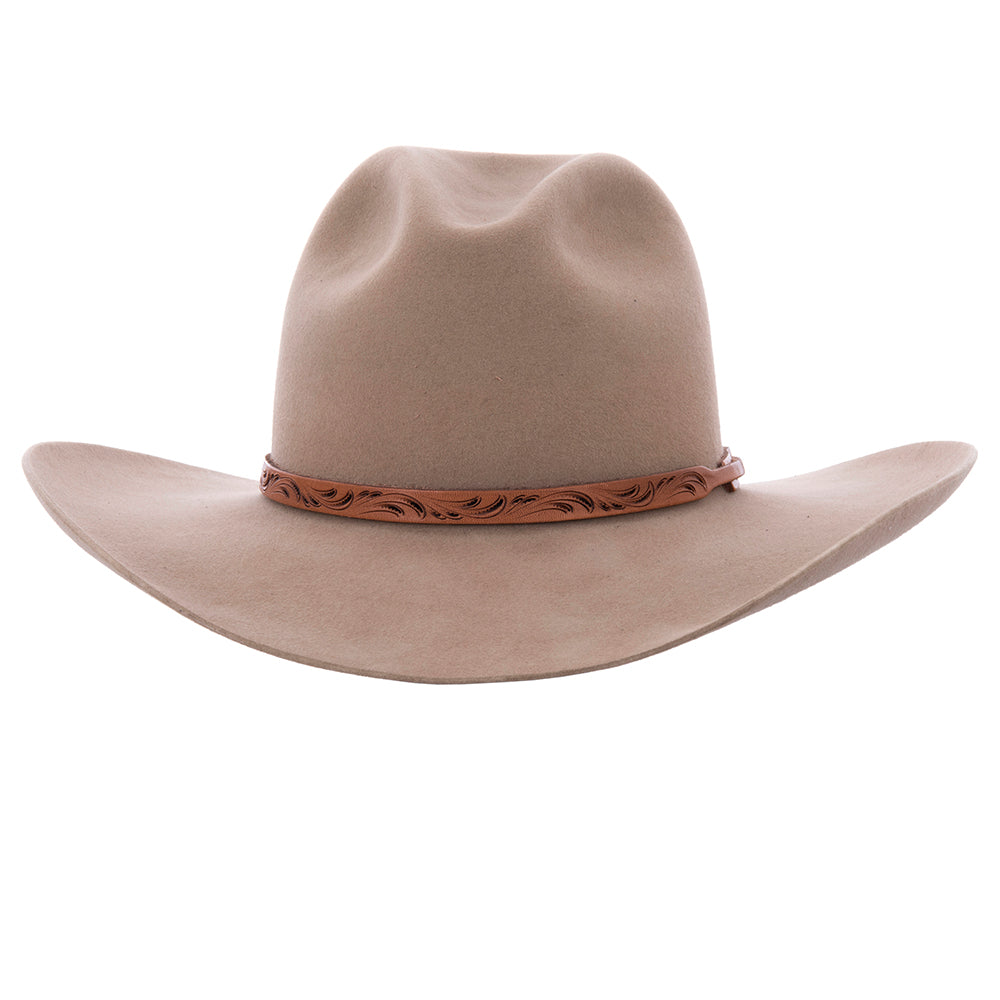 ANTIQUE BROWN SLINGSHOT CARVED HAT BAND