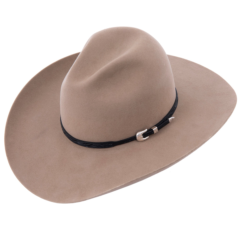 WILD ROSE TOOLED HAT BAND BLACK 3/8-1/4