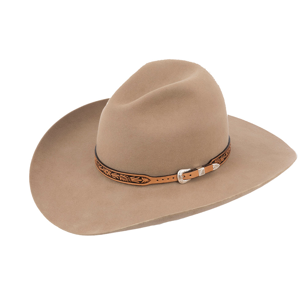 WIDE WILDROSE HATBAND ANTIQUE BROWN