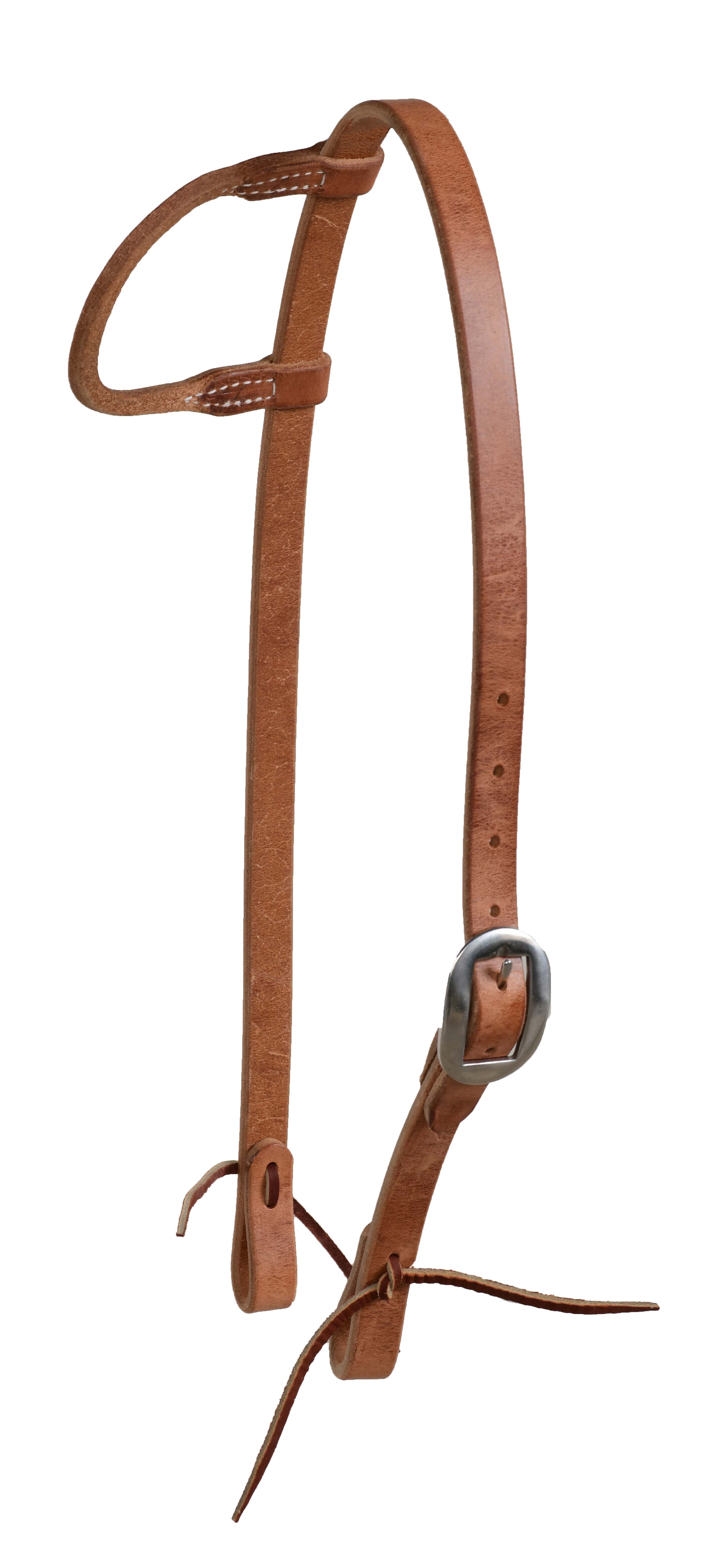 Harness Leather 3/4" One Ear Headstall Stainless Hardware