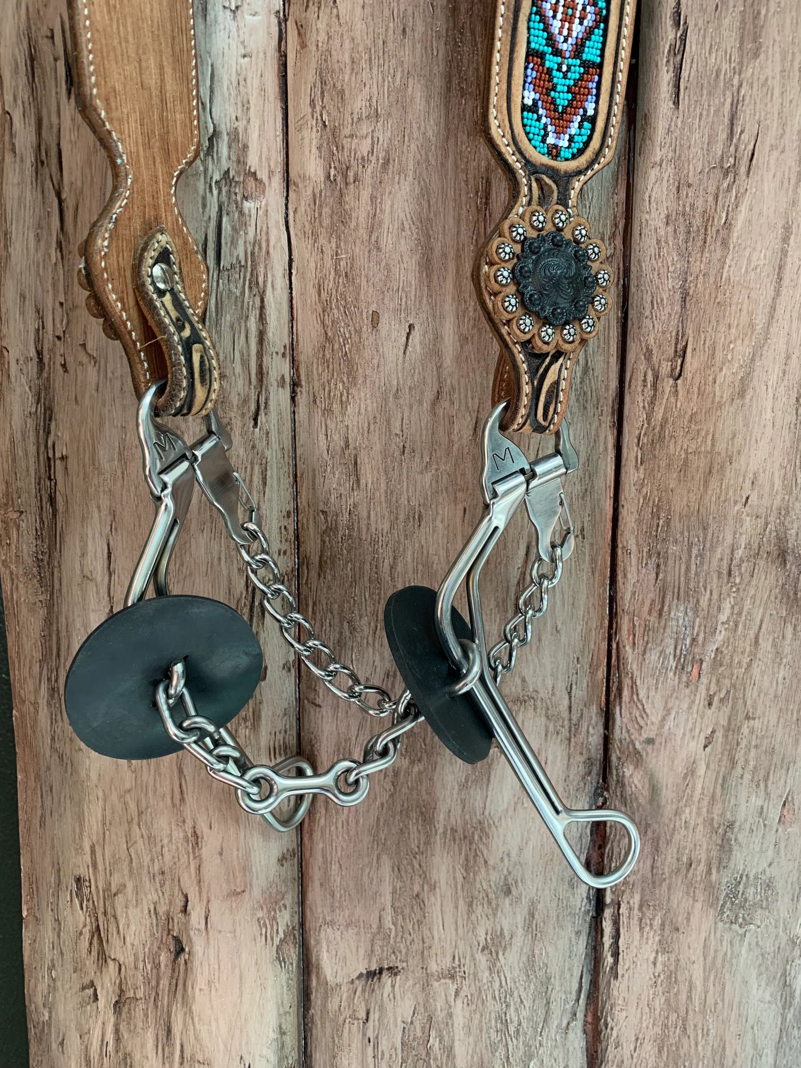 Merrill Bits Swing Top Long Gag with Chain and Dogbone Mouthpiece