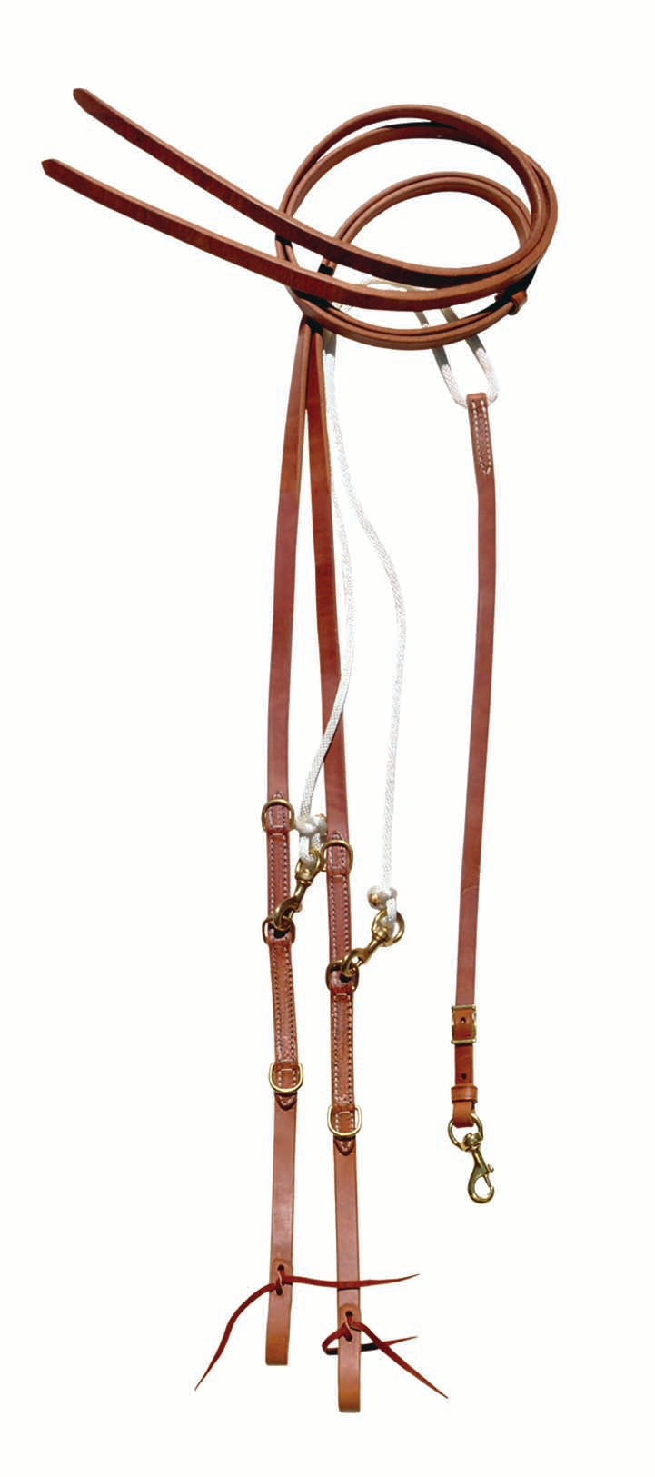 Harness Leather and Rope German Martingale with Split Reins