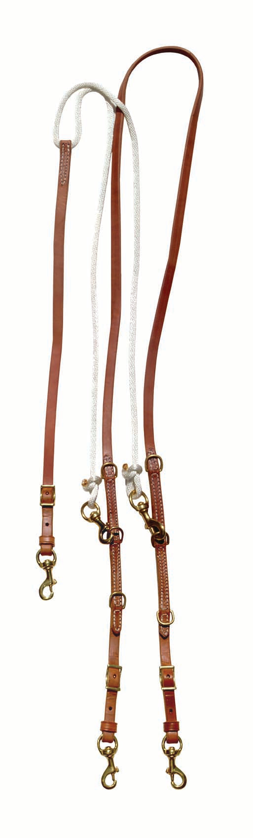 Harness Leather and Rope German Martingale Set With a Single Rein