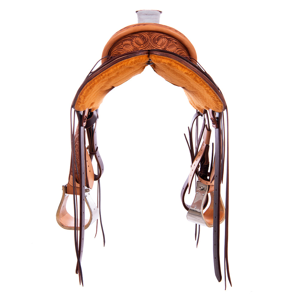 1/4 Russet SO 3/4 RO Ranch Saddle- Kidney Bean- 5/8 Wyo Floral- Cheyenne- Hard Seat