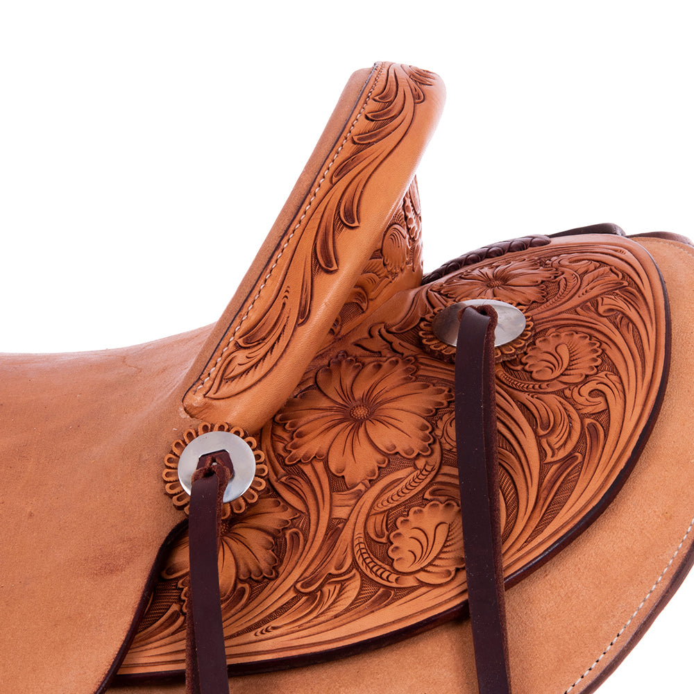 1/4 Russet SO 3/4 RO Ranch Saddle- Kidney Bean- 5/8 Wyo Floral- Cheyenne- Hard Seat