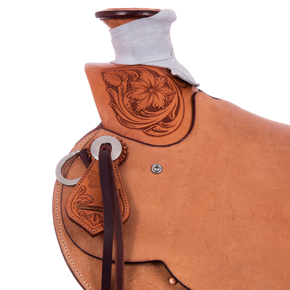 1/4 Russet SO 3/4 RO Ranch Saddle- Kidney Bean- 5/8 Wyo Floral- Cheyenne- Hard Seat