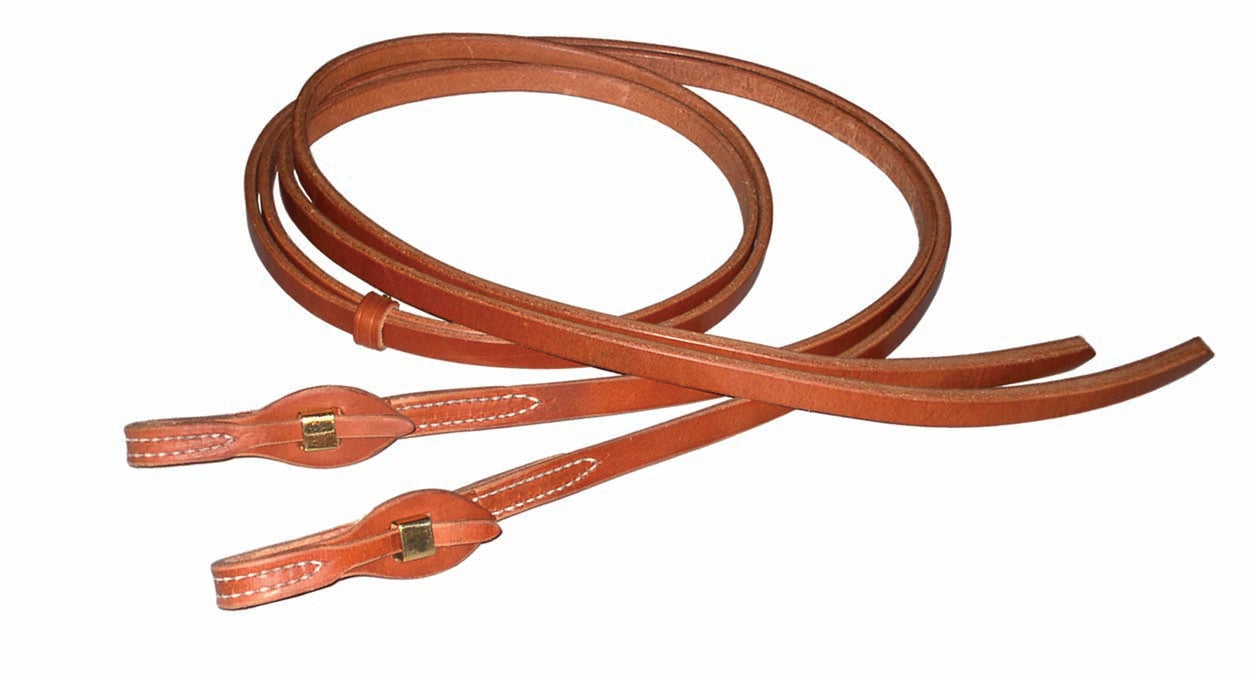 Harness Leather Split Reins with Stainless Steel Quick Change Ends